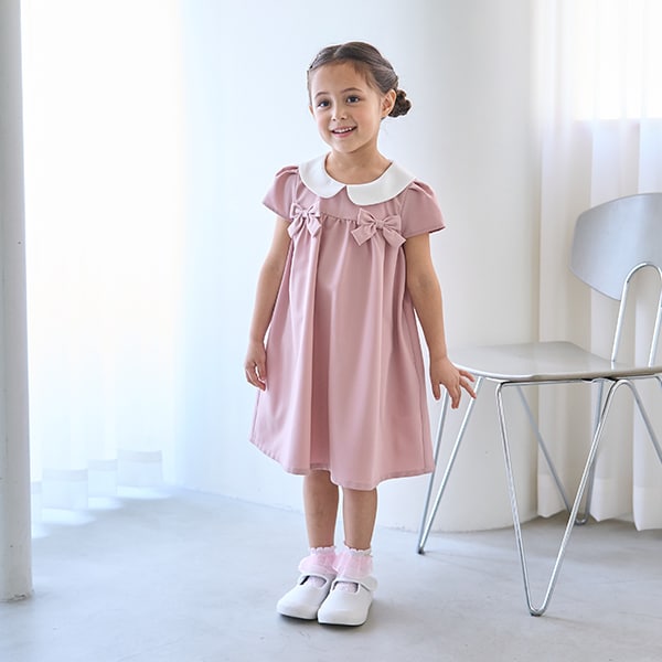 Japanese children's clothing Ly# mine bow dress 100-130cm girls spring and summer dresses for interviews/banquets/performances