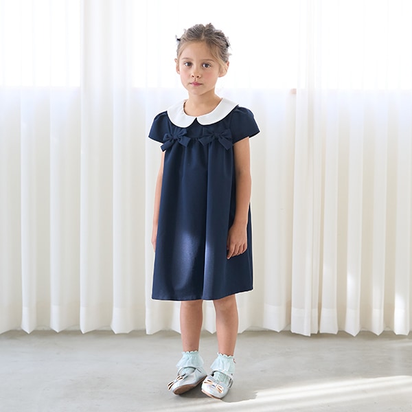 Japanese children's clothing Ly# mine bow dress 100-130cm girls spring and summer dresses for interviews/banquets/performances