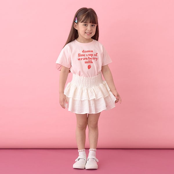 Japanese children's clothing Ly# mine printed short-sleeved top 100-150cm girls summer TOPS
