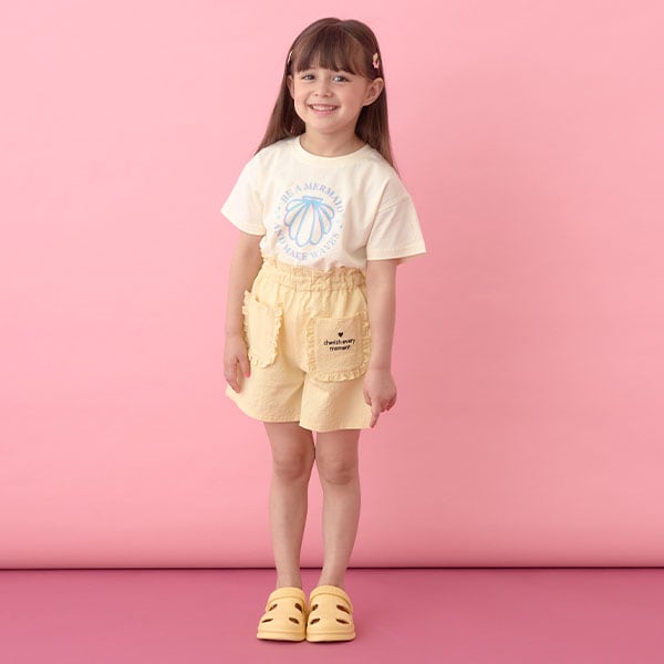 Japanese children's clothing Ly# mine printed short-sleeved top 100-150cm girls summer TOPS
