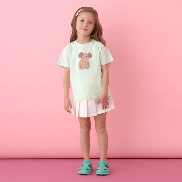 Japanese children's clothing Ly# mine printed short-sleeved top 100-150cm girls summer TOPS