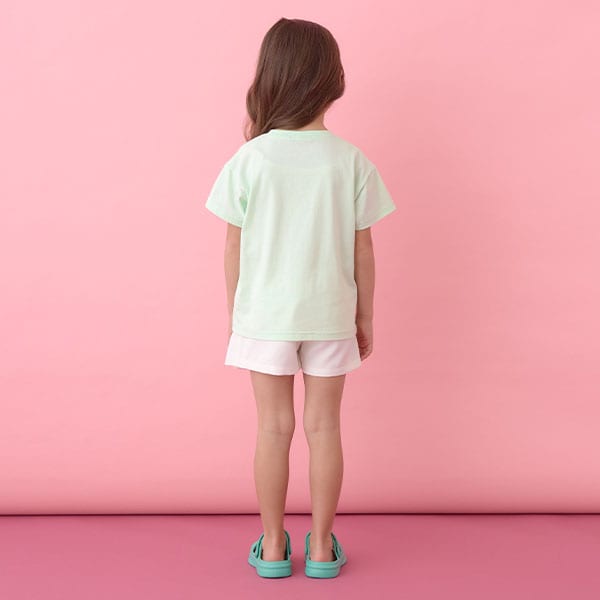Japanese children's clothing Ly# mine printed short-sleeved top 100-150cm girls summer TOPS