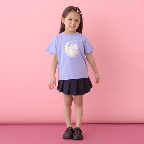 Japanese children's clothing Ly# mine printed short-sleeved top 100-150cm girls summer TOPS