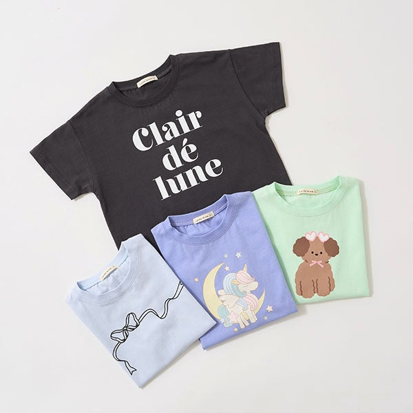 Japanese children's clothing Ly# mine printed short-sleeved top 100-150cm girls summer TOPS