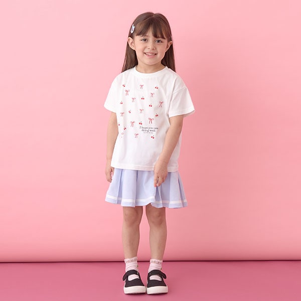 Japanese children's clothing Ly# mine printed short-sleeved top 100-150cm girls summer TOPS