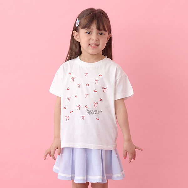 Japanese children's clothing Ly# mine printed short-sleeved top 100-150cm girls summer TOPS