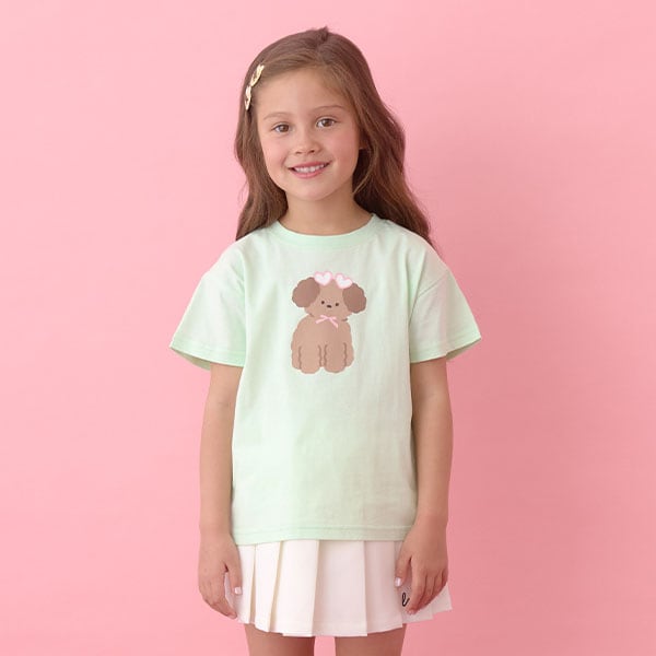Japanese children's clothing Ly# mine printed short-sleeved top 100-150cm girls summer TOPS