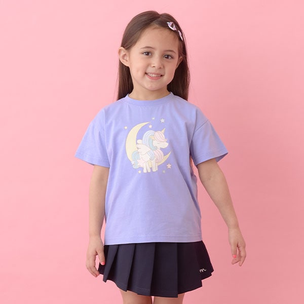 Japanese children's clothing Ly# mine printed short-sleeved top 100-150cm girls summer TOPS