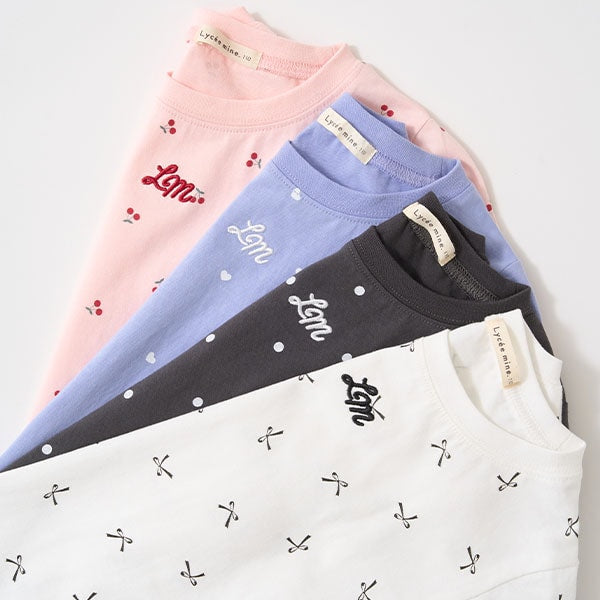 Japanese children's clothing Ly# mine wrinkled sleeve short-sleeved top 100-150cm girls summer TOPS