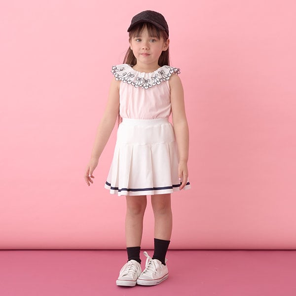 Japanese children's clothing Ly# mine cherry collar vest 100-150cm girls summer TOPS