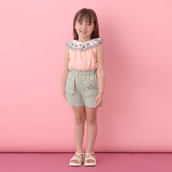 Japanese children's clothing Ly# mine cherry collar vest 100-150cm girls summer TOPS