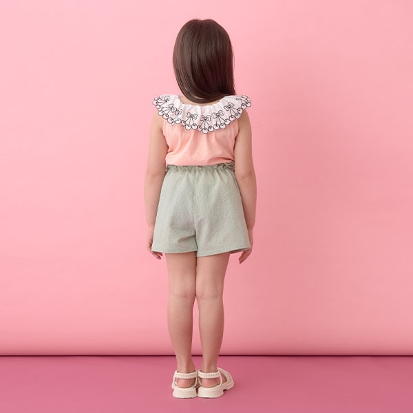 Japanese children's clothing Ly# mine cherry collar vest 100-150cm girls summer TOPS