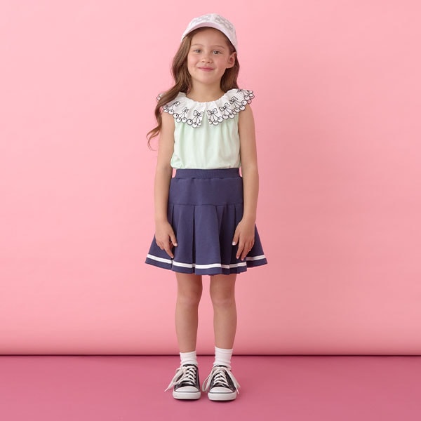 Japanese children's clothing Ly# mine cherry collar vest 100-150cm girls summer TOPS