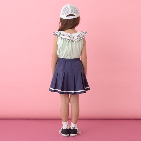 Japanese children's clothing Ly# mine cherry collar vest 100-150cm girls summer TOPS
