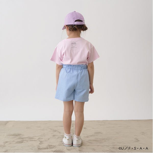 Japanese children's clothing Ly# mine x Crayon Shin-chan 3D White Short-sleeved Top 100-140cm Girls Summer TOPS