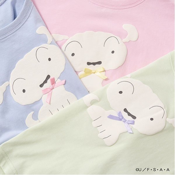 Japanese children's clothing Ly# mine x Crayon Shin-chan 3D White Short-sleeved Top 100-140cm Girls Summer TOPS