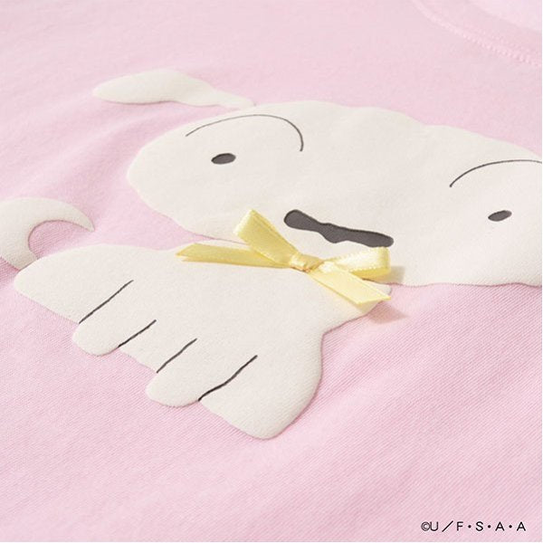 Japanese children's clothing Ly# mine x Crayon Shin-chan 3D White Short-sleeved Top 100-140cm Girls Summer TOPS