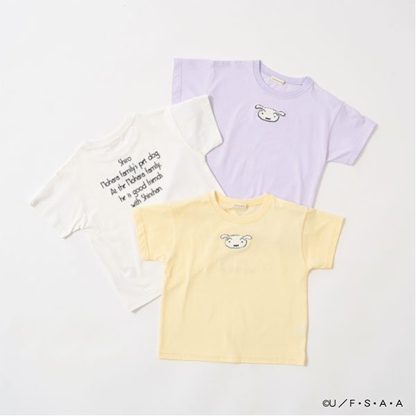 Japanese children's clothing Ly# mine x Crayon Shin-chan furry white short-sleeved top 100-140cm girls summer TOPS