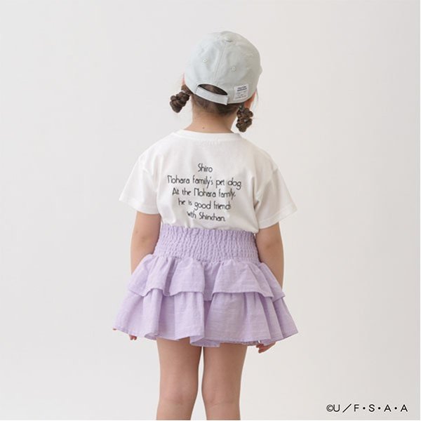 Japanese children's clothing Ly# mine x Crayon Shin-chan furry white short-sleeved top 100-140cm girls summer TOPS