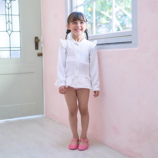 日本童裝 Ly# mine 防UV 泳衣外套 100-130cm 女童款 夏季 夏日玩水泳衣特輯【日本預售:2025年4月中旬】