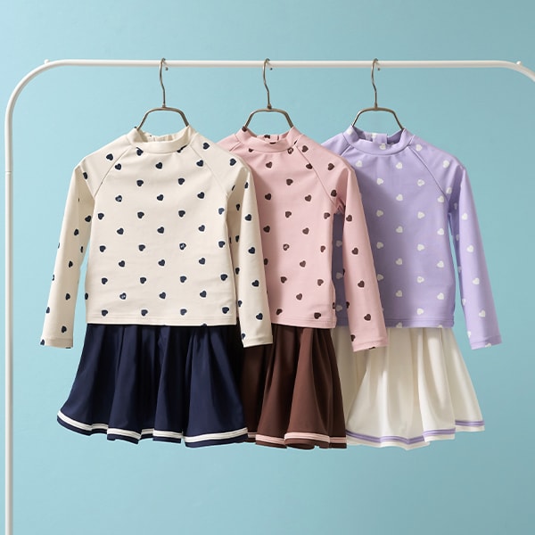 日本童裝 Ly# mine 防UV 泳衣兩件套裝 100-130cm 女童款 夏季 夏日玩水泳衣特輯【日本預售:2025年4月中旬】