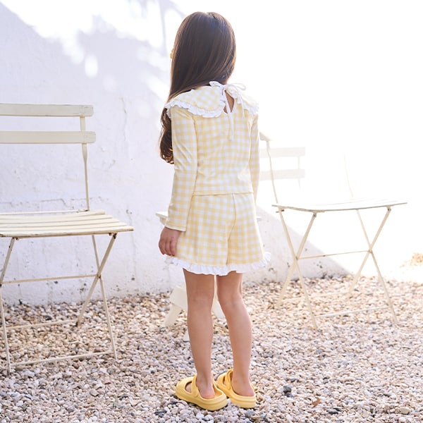 日本童裝 Ly# mine 防UV 泳衣兩件套裝 100-130cm 女童款 夏季 夏日玩水泳衣特輯【日本預售:2025年4月中旬】