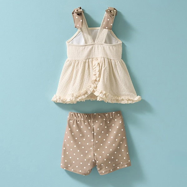 日本童裝 Ly# mine 防UV 泳衣兩件套裝 100-130cm 女童款 夏季 夏日玩水泳衣特輯【日本預售:2025年4月中旬】