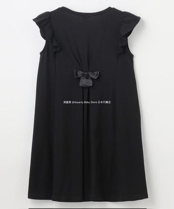 Japanese children's clothing aF#a325 small flying sleeve waist bow dress 90-160cm girls summer dresses