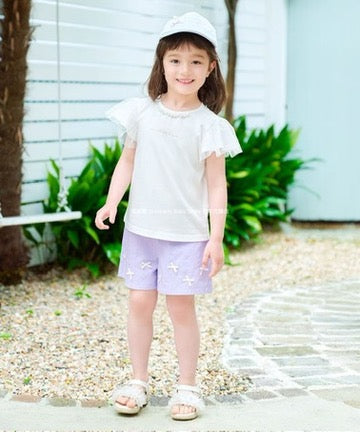 Japanese children's clothing aF#a325 bow shorts 100-160cm girls summer PANTS
