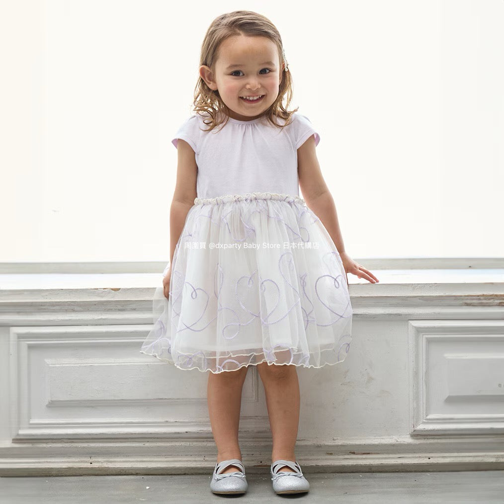 Japanese children's clothing pe#main embroidered tulle dress 80-130cm girls summer dresses for interviews/banquets/performances