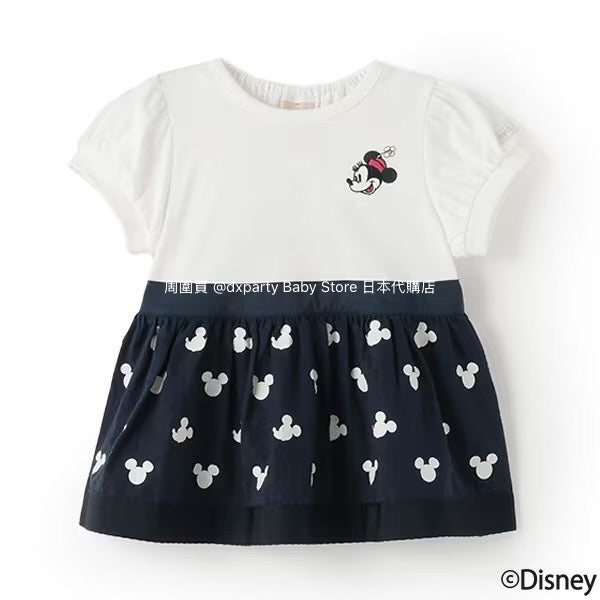 Japanese children's clothing pe#main x Disney patchwork top 80-130cm girls summer TOPS