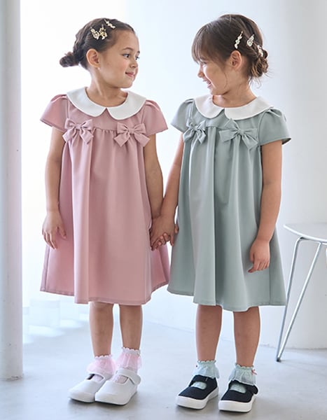 Japanese children's clothing Ly# mine bow dress 100-130cm girls spring and summer dresses for interviews/banquets/performances