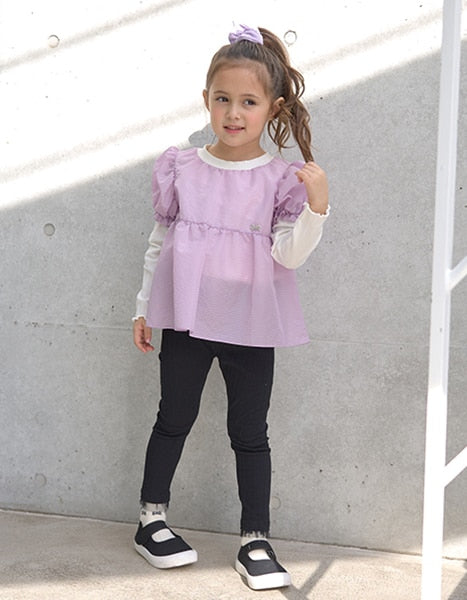 Japanese children's clothing Ly# mine mesh edge leggings 100-150cm girls spring and summer PANTS