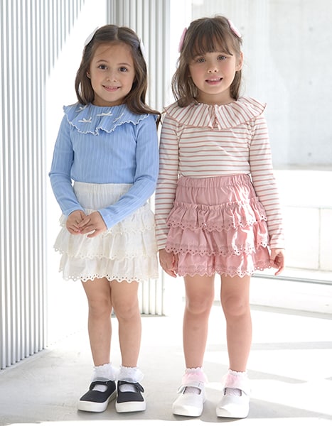 Japanese children's clothing Ly# mine layer cake skirt pants 100-150cm girls spring and summer PANTS