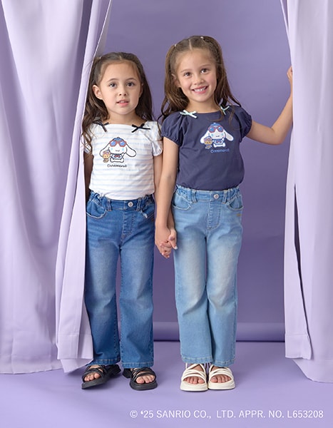 Japanese children's clothing Ly# mine flared jeans 100-150cm girls spring and summer PANTS