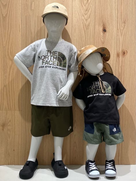 Japanese children's clothing TNF UV protection camouflage logo top 130-160cm boys/girls summer TOPS