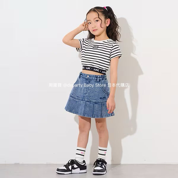 Japanese children's clothing X-girl Stages pleated skirt 90-140cm girls summer SKIRTS