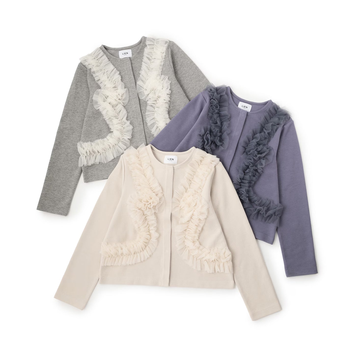 日本童裝 pe#main 薄紗荷葉邊外套 Free Size 親子裝 大人款 秋季 OUTERWEAR