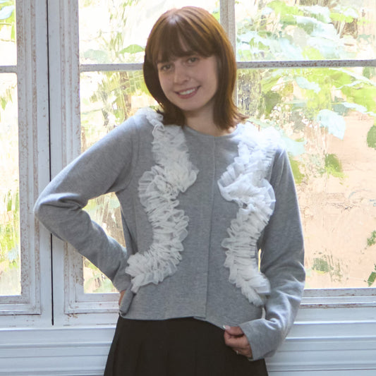 日本童裝 pe#main 薄紗荷葉邊外套 Free Size 親子裝 大人款 秋季 OUTERWEAR