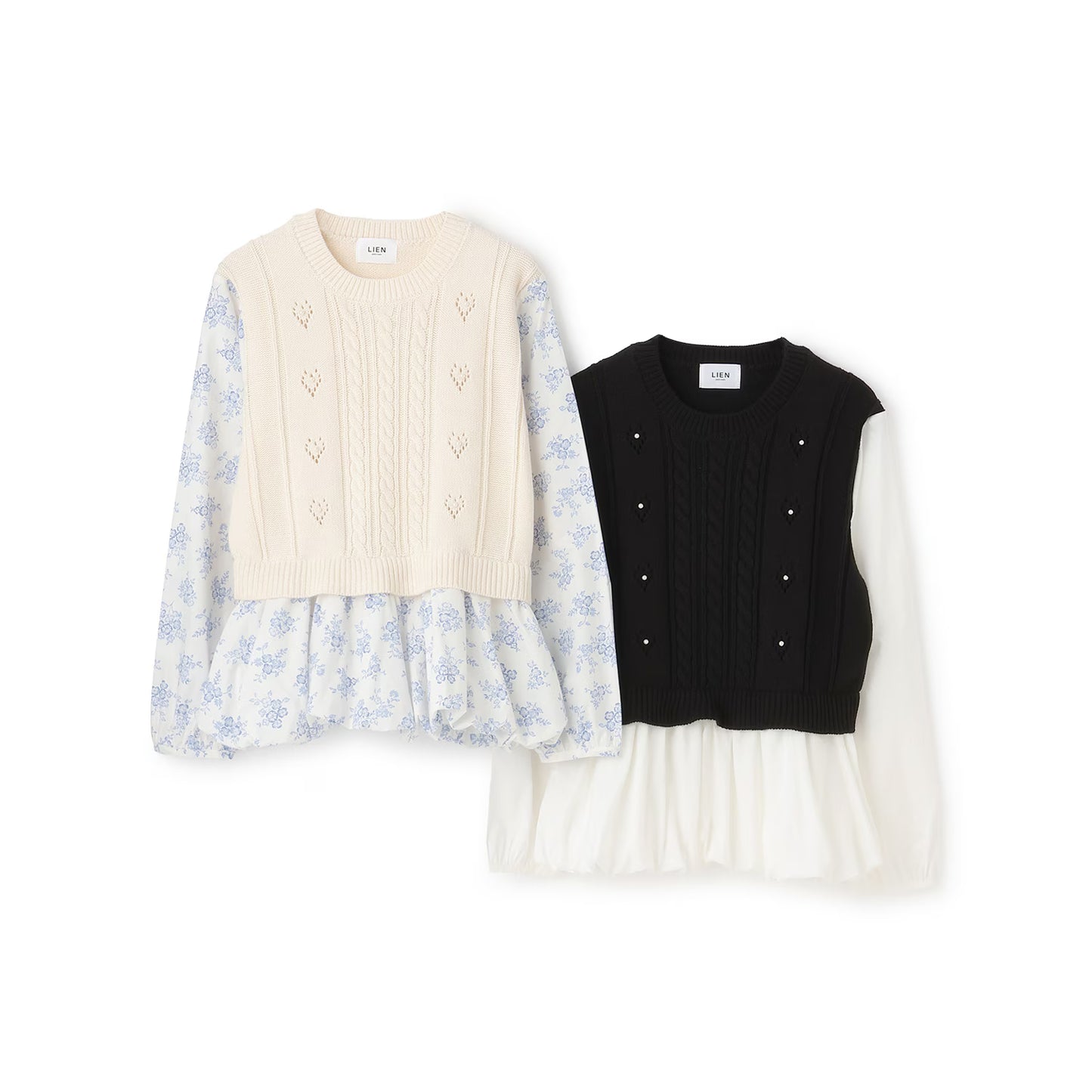 日本童裝 pe#main 假兩件泡泡上衣 Free Size 親子裝 大人款 秋季 TOPS