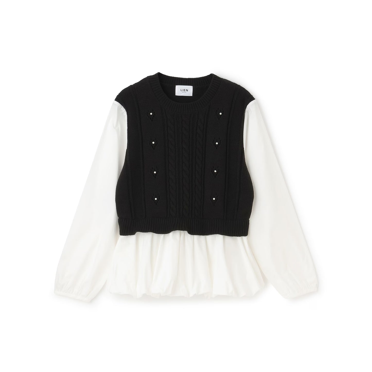 日本童裝 pe#main 假兩件泡泡上衣 Free Size 親子裝 大人款 秋季 TOPS