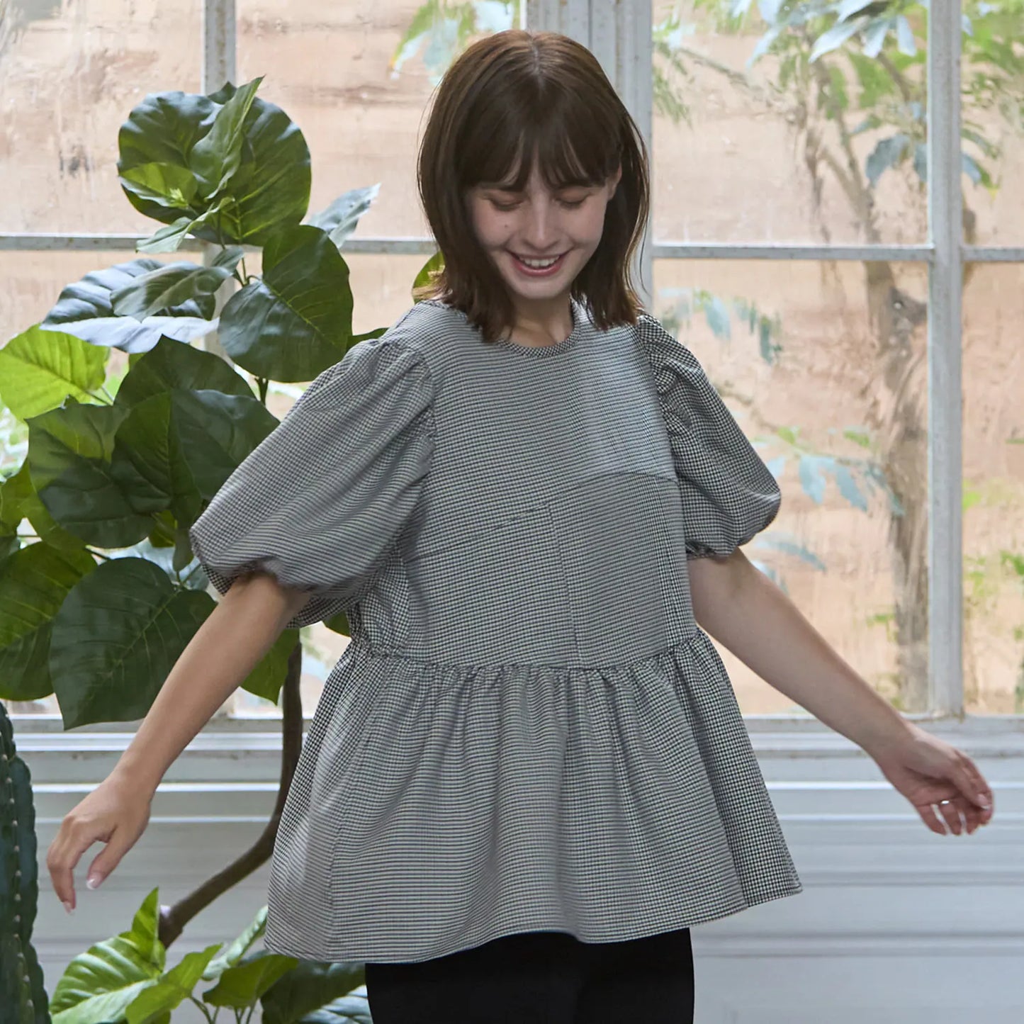日本童裝 pe#main 泡泡袖上衣 Free Size 親子裝 大人款 秋季 DRESSES