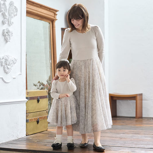 日本童裝 pe#main 薄紗連身裙 Free Size 親子裝 大人款 秋季 DRESSES