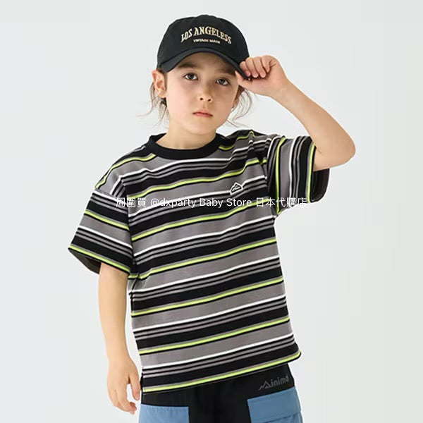 Japanese children's clothing mini#ML striped top 90-140cm boys/girls summer TOPS