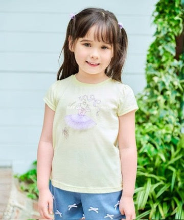 Japanese children's clothing aF#a325 3D printed top 90-160cm girls summer TOPS