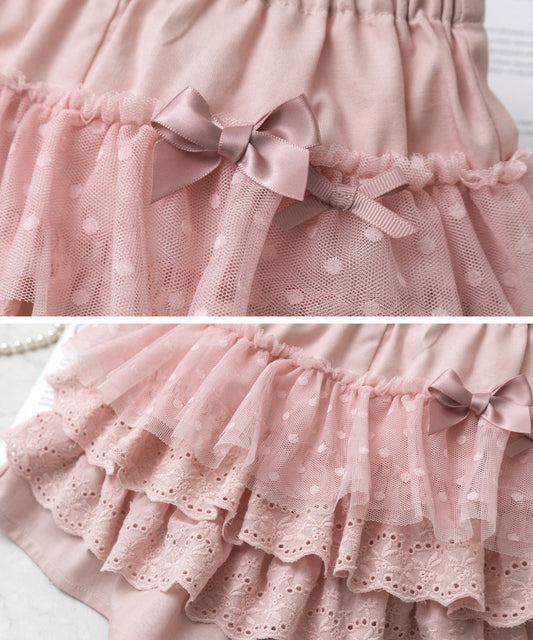 Japanese children's clothing panpantutu bow heart skirt 80-140cm girls summer dresses