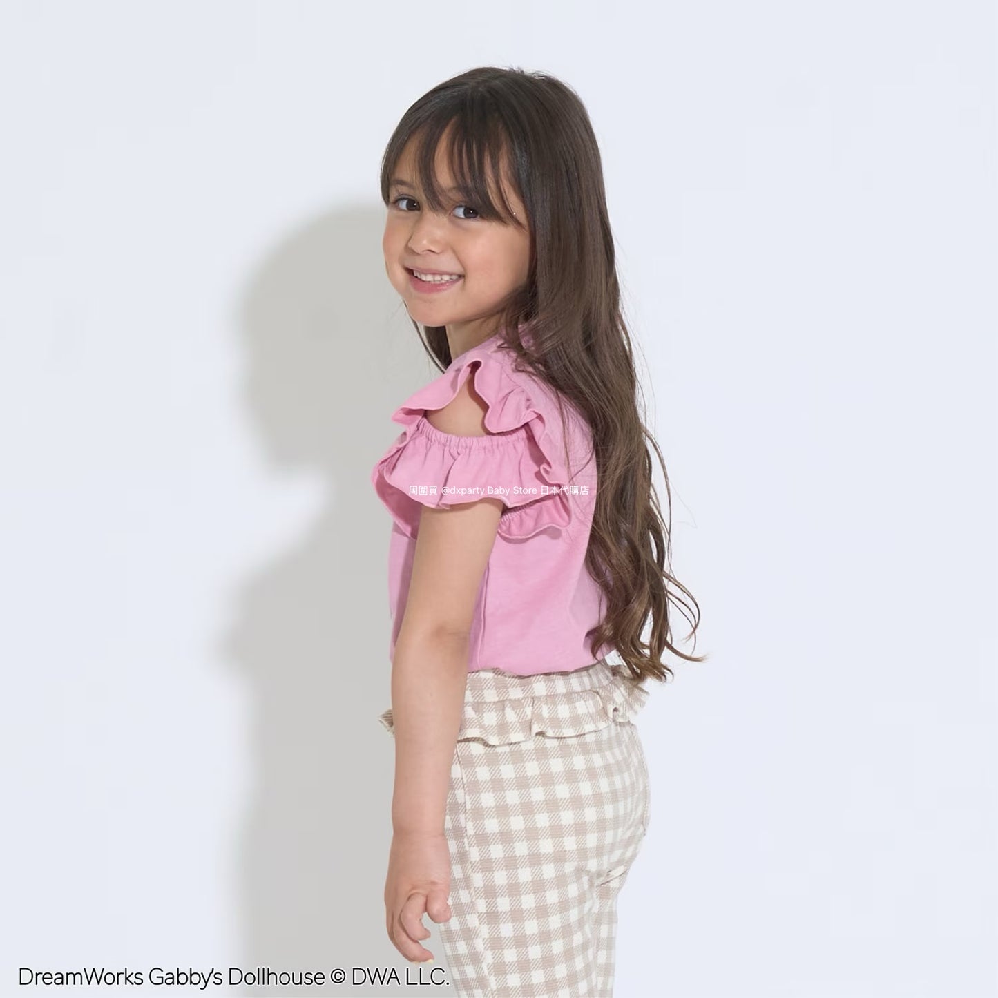 Japanese children's clothing Ly# mine x GABBY'S DOLLHOUSE small flying sleeve top 100-130cm girls summer TOPS