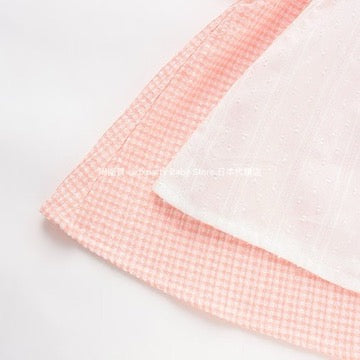 Japanese children's clothing pe#main heart-shaped embroidered collar top 80-130cm girls summer TOPS