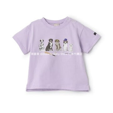 Japanese children's clothing pe#main anti-fouling series dog print top 80-130cm boys' summer TOPS