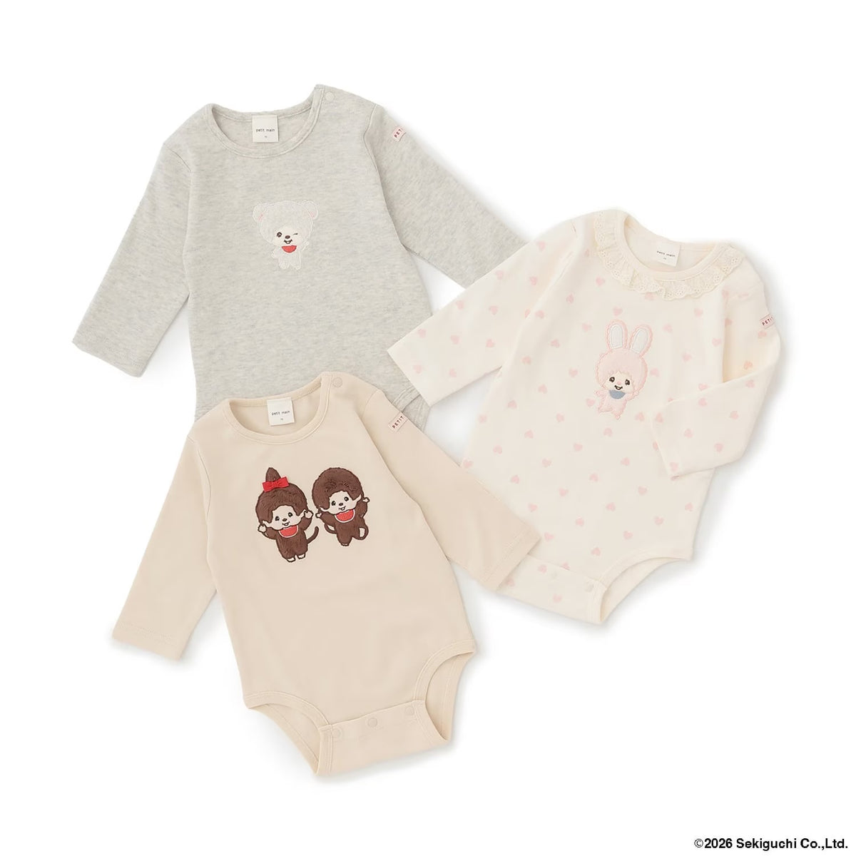 日本童裝 pe#main x Monchhichi 連衣 70-80cm 男童款/女童款 初生嬰兒 秋季 Jumpsuit
